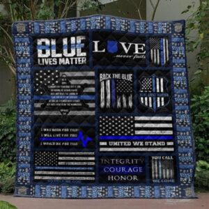 Back The Blue Quilt Blanket No96  Quilt